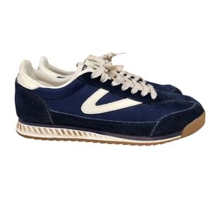 Tretorn Rawlins T-Toe Navy Blue White Leather Tennis Sneakers Womens Size 9.5